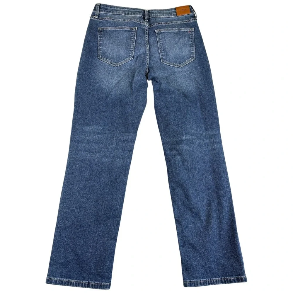 Tommy Hilfiger Jeans Womens 8 Blue Denim Patchwork Y2K Relaxed Fit Straight Leg